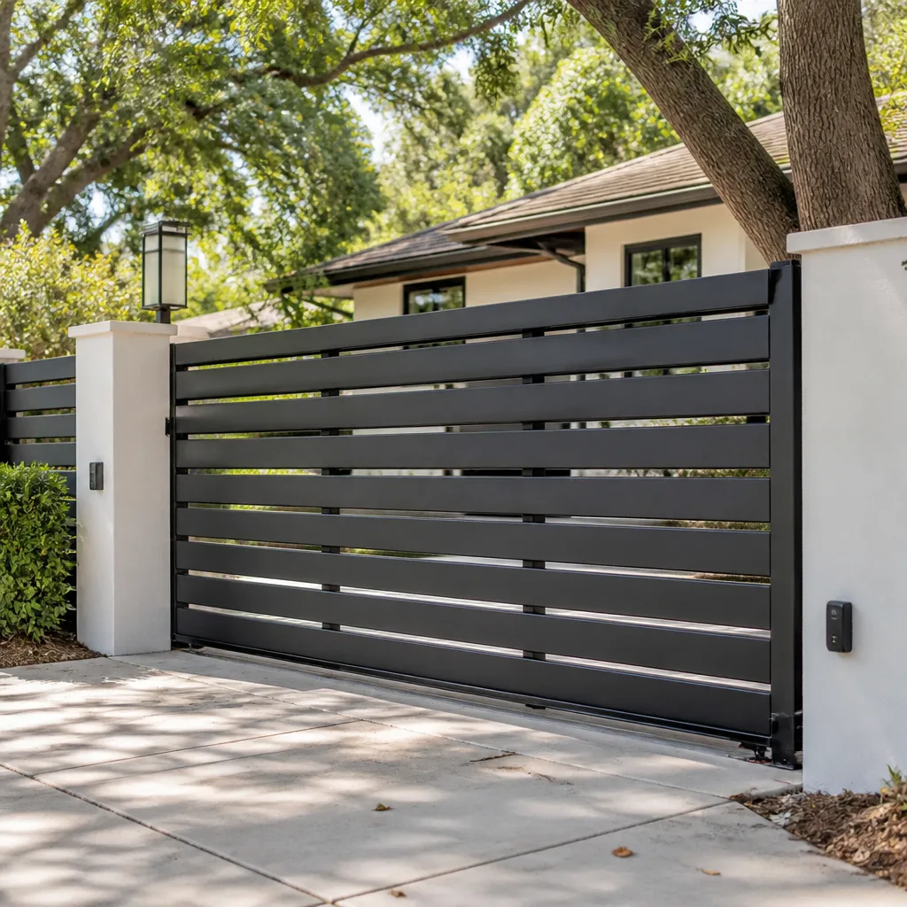 Sliding driveway gates